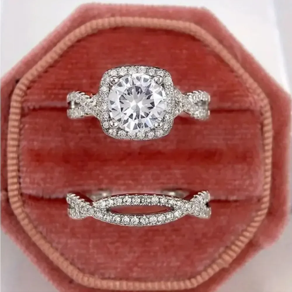 Ladies Luxury diamond wedding ring set